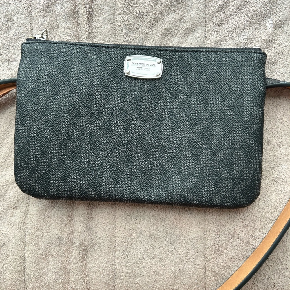 Michael Kors Black MK Logo Belt Bag/Fanny Pack